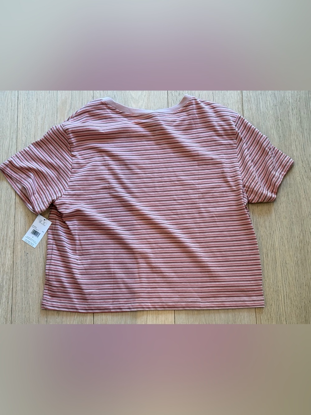 Volcom Play It Cool Striped Crop Tee Size L NWT 100% Cotton Summer Vaca - Picture 4 of 6